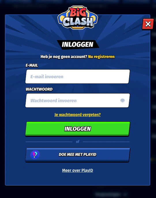 BigClash Inloggen Proces
