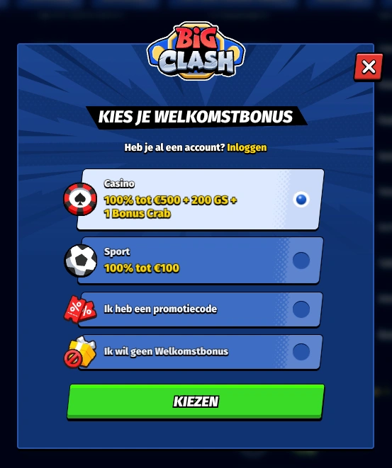 BigClash Registreren